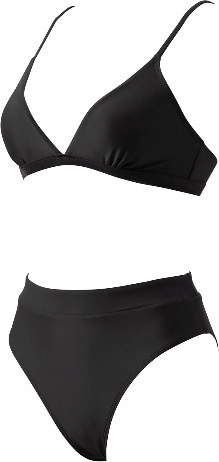 SUUKSESS Women Sexy High Waisted 2 Piece Bikini Sets Triangle High Cut Swimsuits