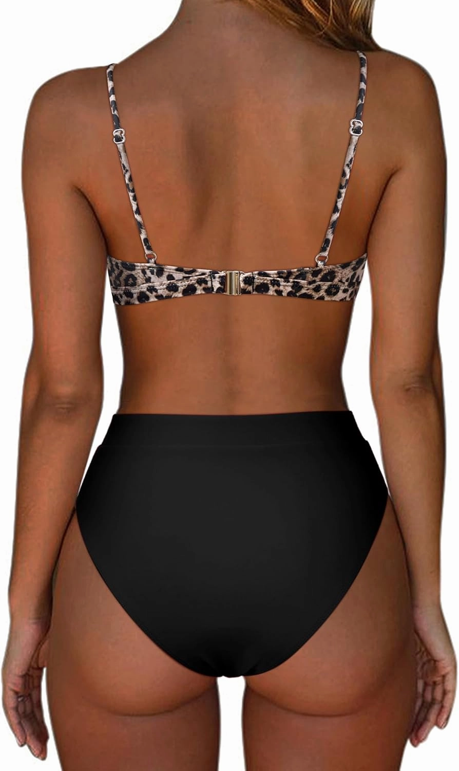 SUUKSESS Women Sexy High Waisted 2 Piece Bikini Sets Triangle High Cut Swimsuits