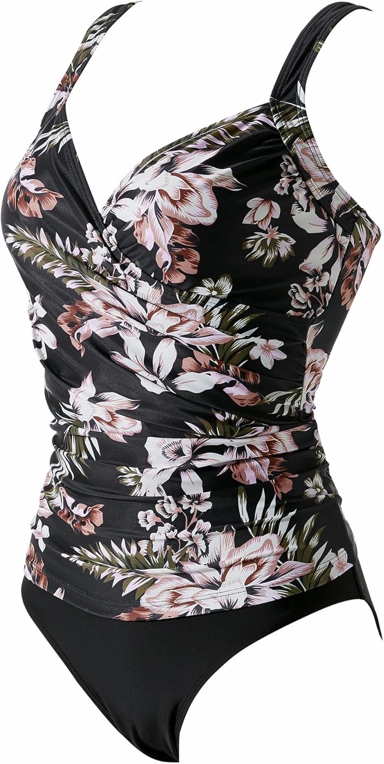 SUUKSESS Women Sexy Twist Push Up Tankini Swimsuit Tummy Control Bathing Suits