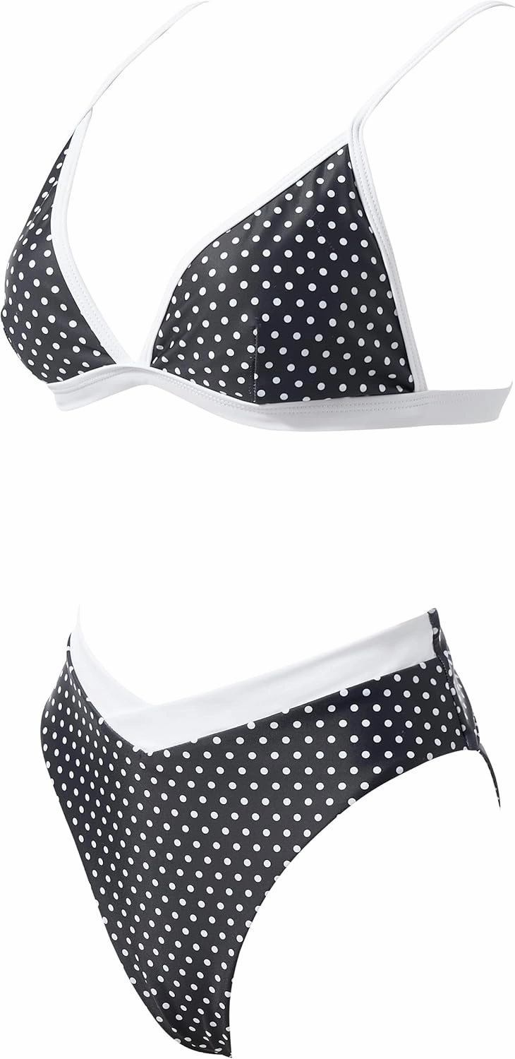 SUUKSESS Women Triangle High Cut Bikini Sets Sexy High Waisted 2 Piece Swimsuit