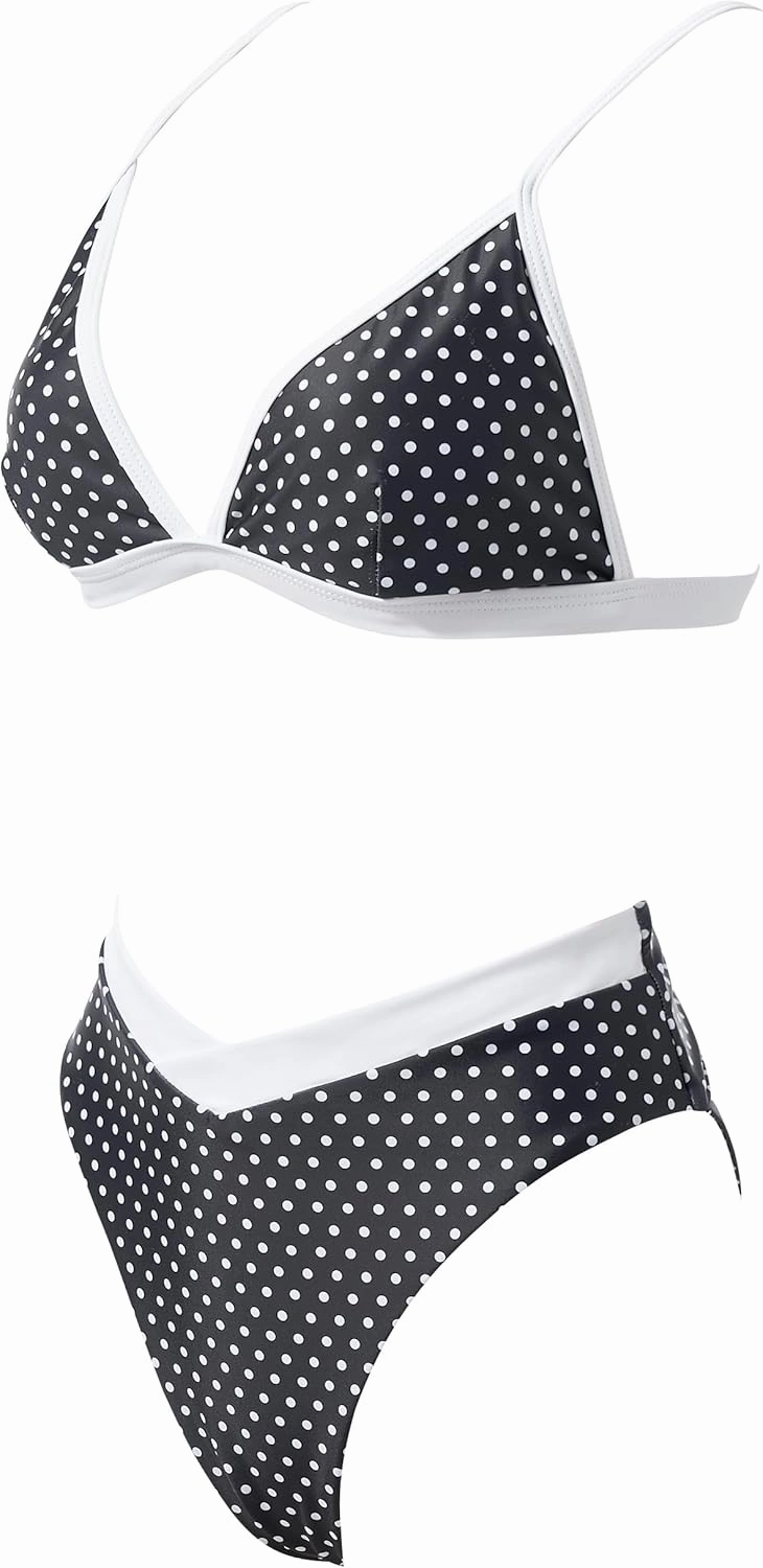 SUUKSESS Women Triangle High Cut Bikini Sets Sexy High Waisted 2 Piece Swimsuit