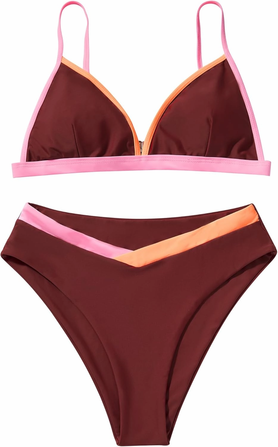 SUUKSESS Women Triangle High Cut Bikini Sets Sexy High Waisted 2 Piece Swimsuit