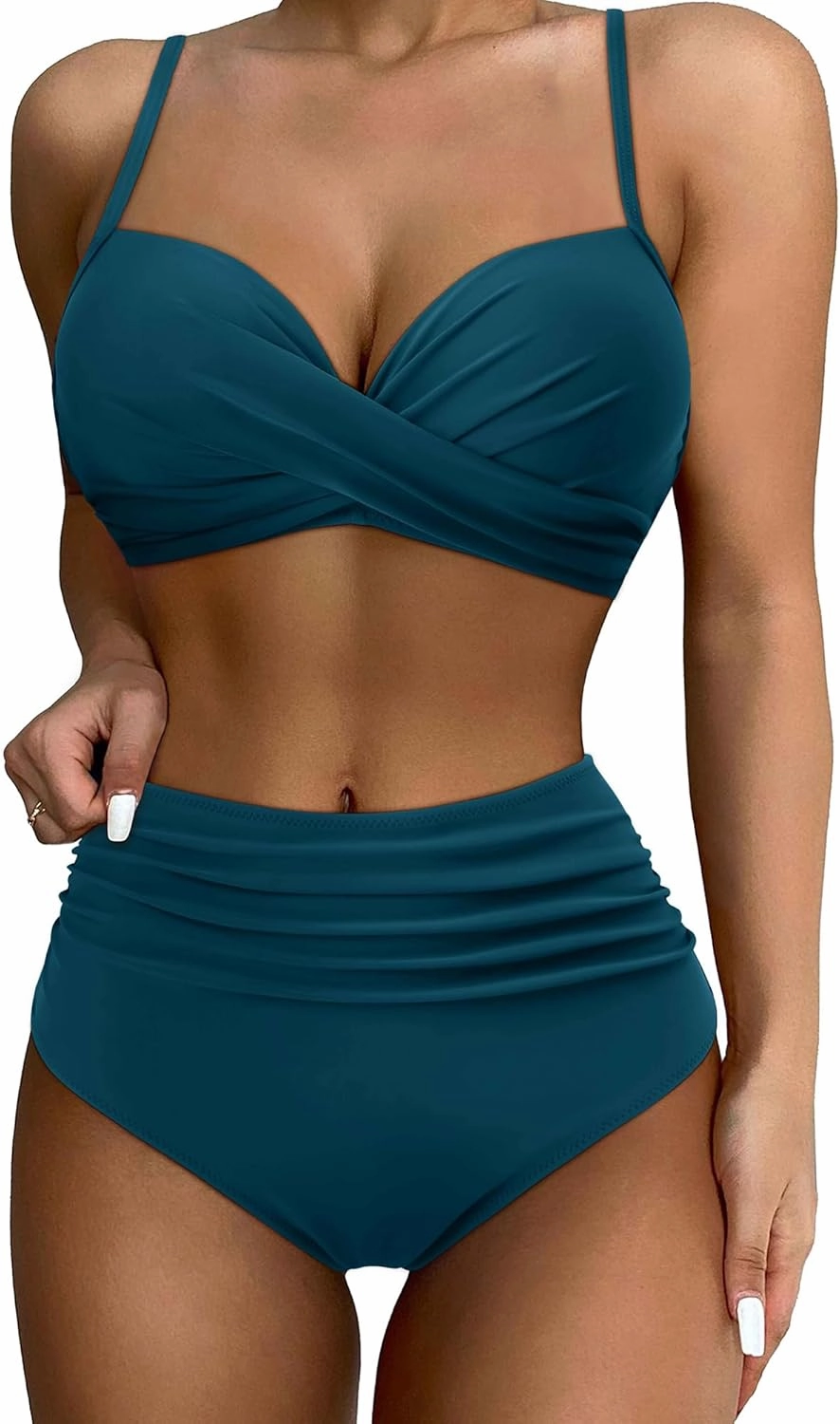 SUUKSESS Women Twist High Waisted Bikini Sexy Push Up Two Piece Swimsuits