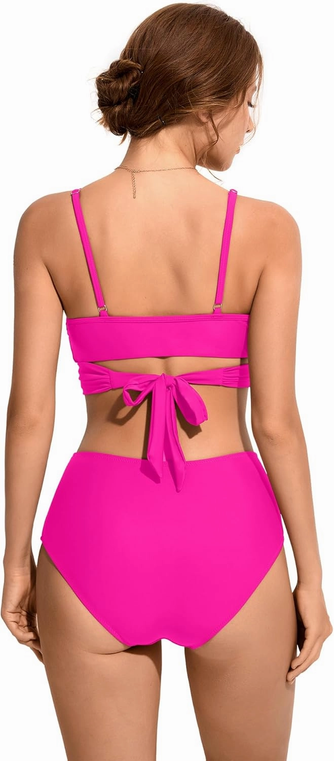 SUUKSESS Women Wrap Bikini Set Push Up High Waisted 2 Piece Swimsuits