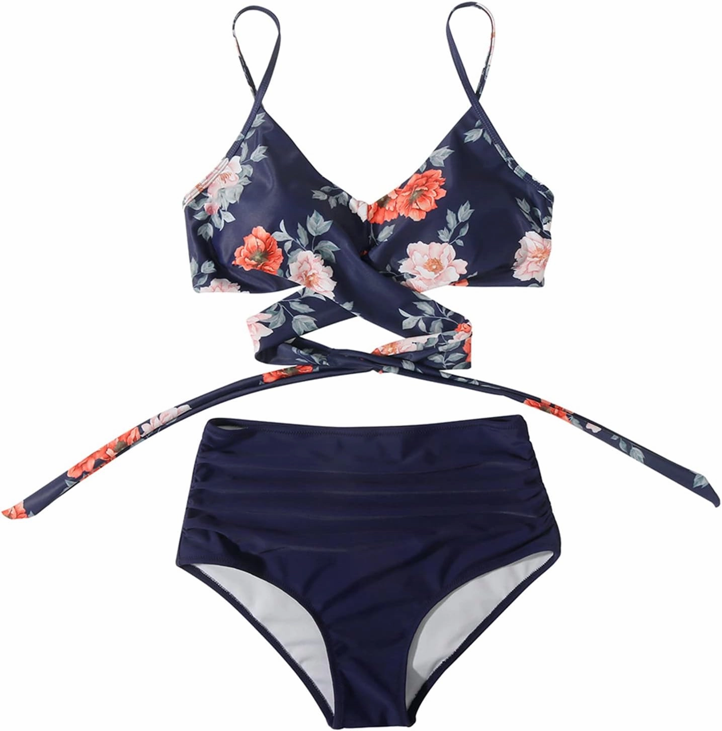 SUUKSESS Women Wrap Bikini Set Push Up High Waisted 2 Piece Swimsuits