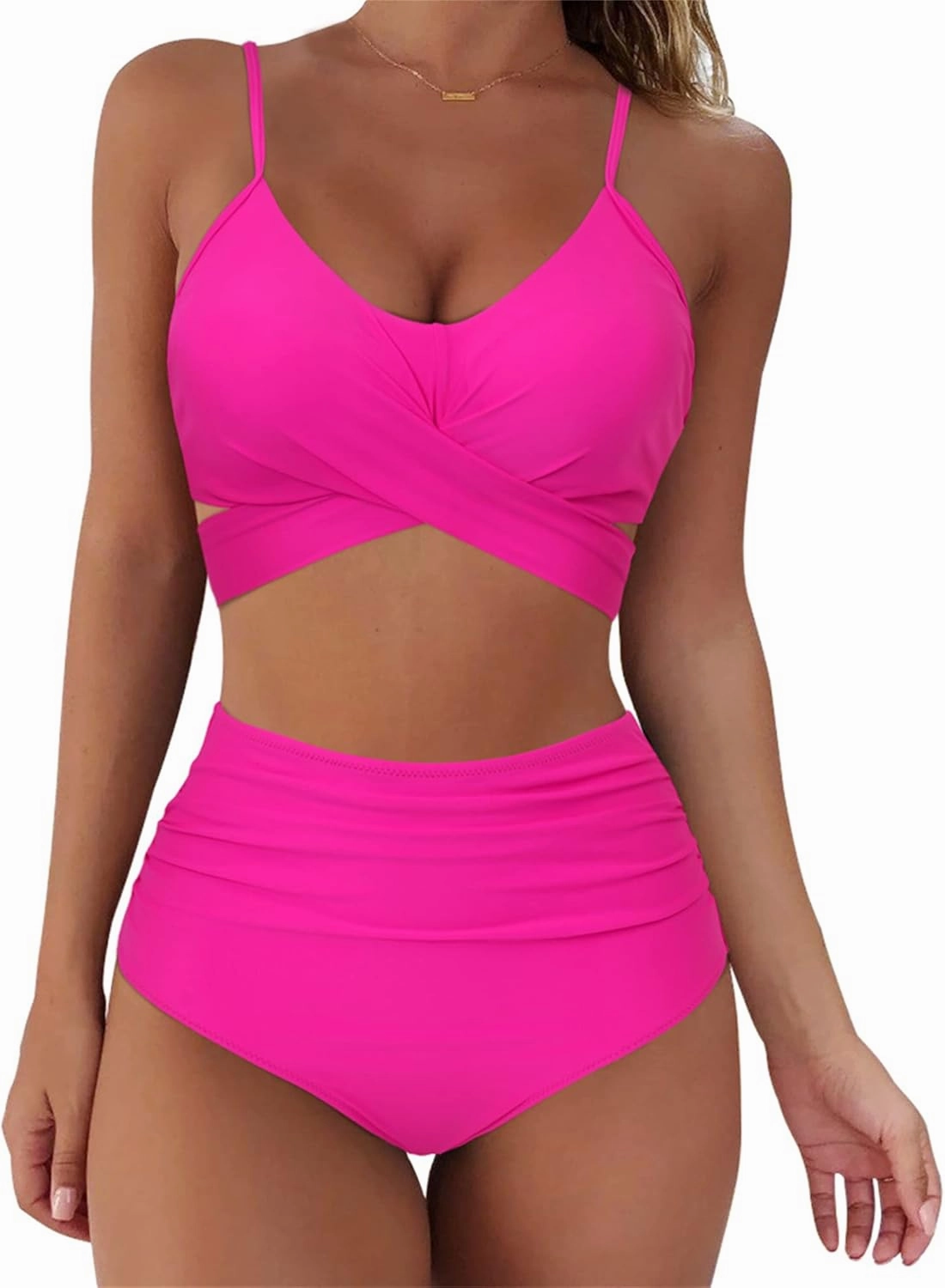 SUUKSESS Women Wrap Bikini Set Push Up High Waisted 2 Piece Swimsuits