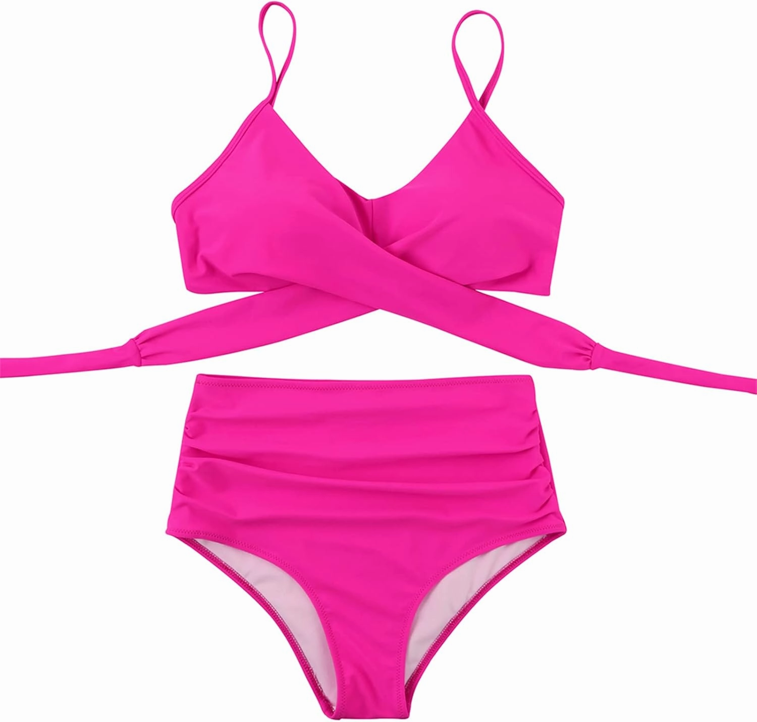 SUUKSESS Women Wrap Bikini Set Push Up High Waisted 2 Piece Swimsuits