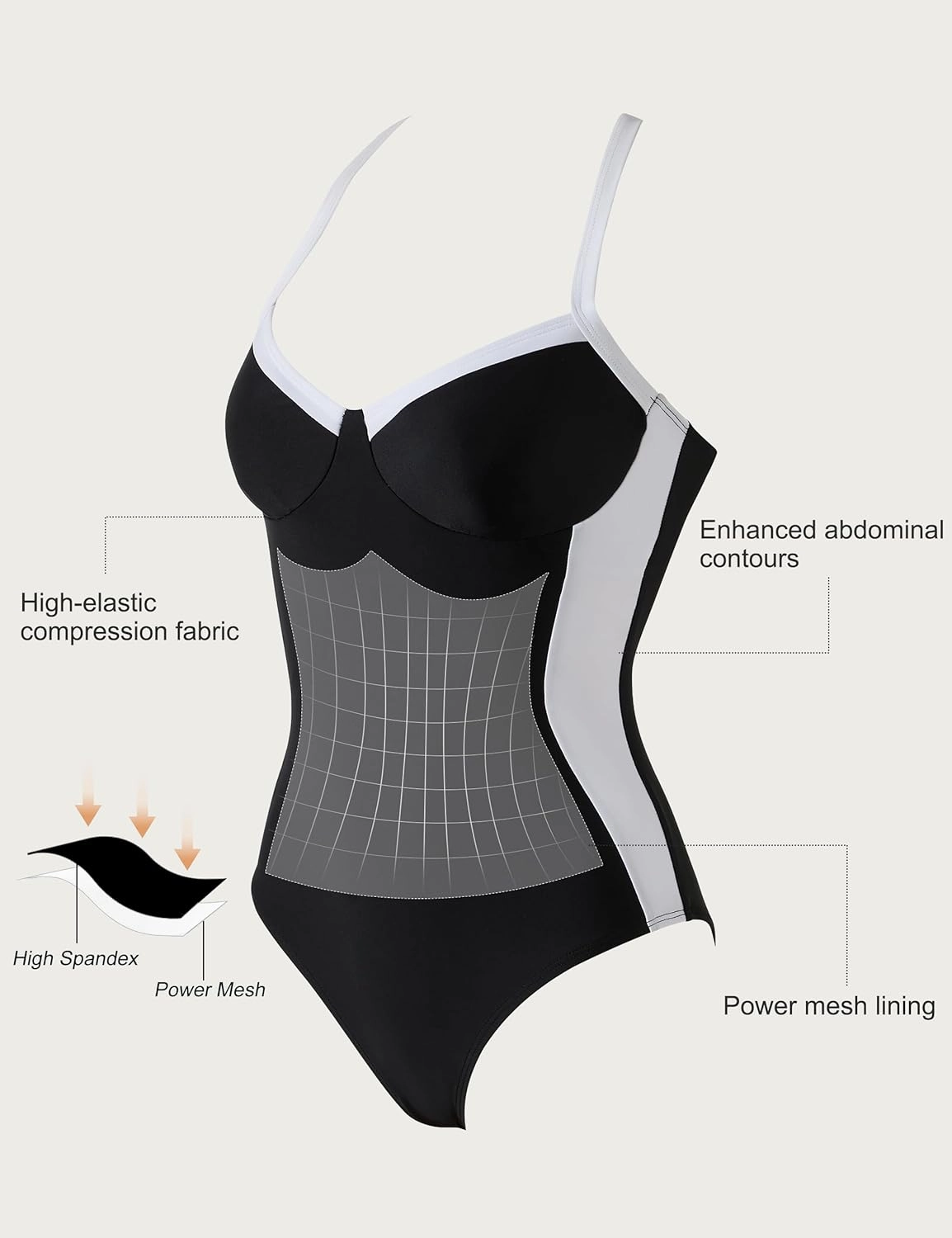 SUUKSESS Womens Tummy Control One Piece Swimsuit Sexy Crisscross Back Bathing Suit