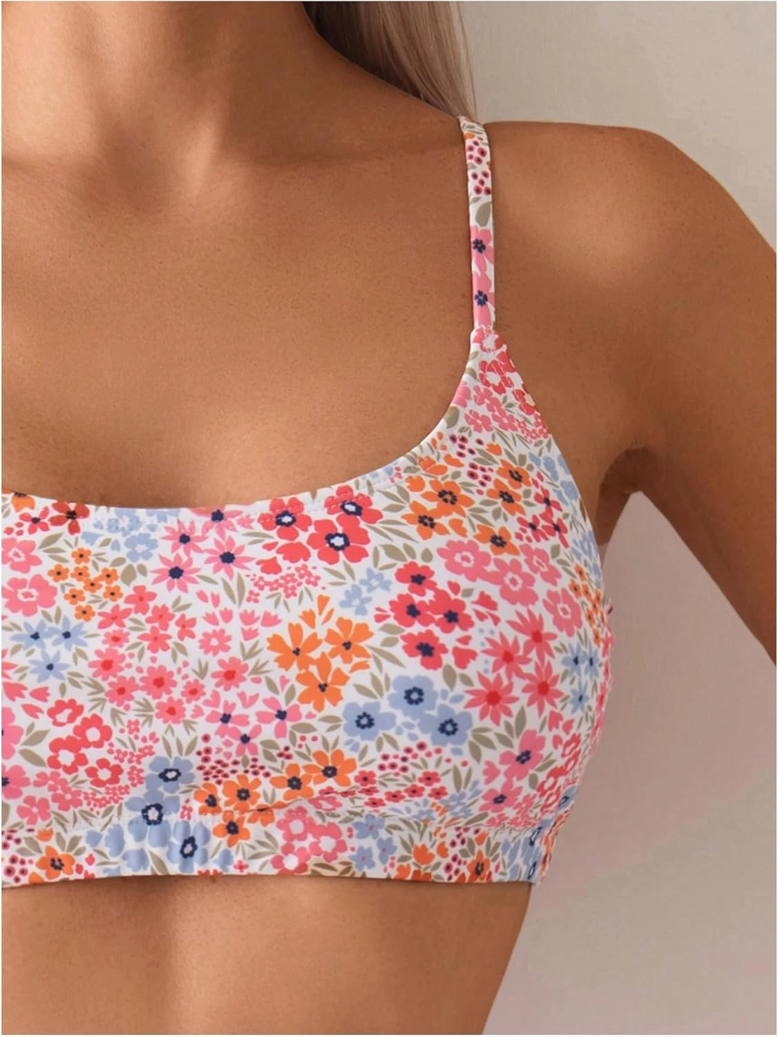 SweatyRocks Women's 2 Piece Bikini Set Ditsy Floral Print High Cut Bathing Suit Beachwear