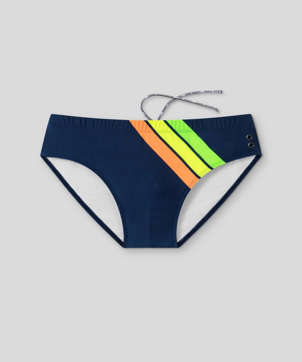 Swim Briefs Neon Stripes In Navy