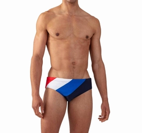 Swim Briefs Panelled In French Blue