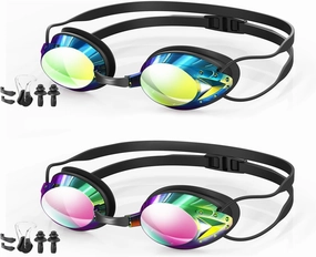 Swim Goggles, 2-Pack Anti Fog Swimming Goggles for Adult Youth Men Women