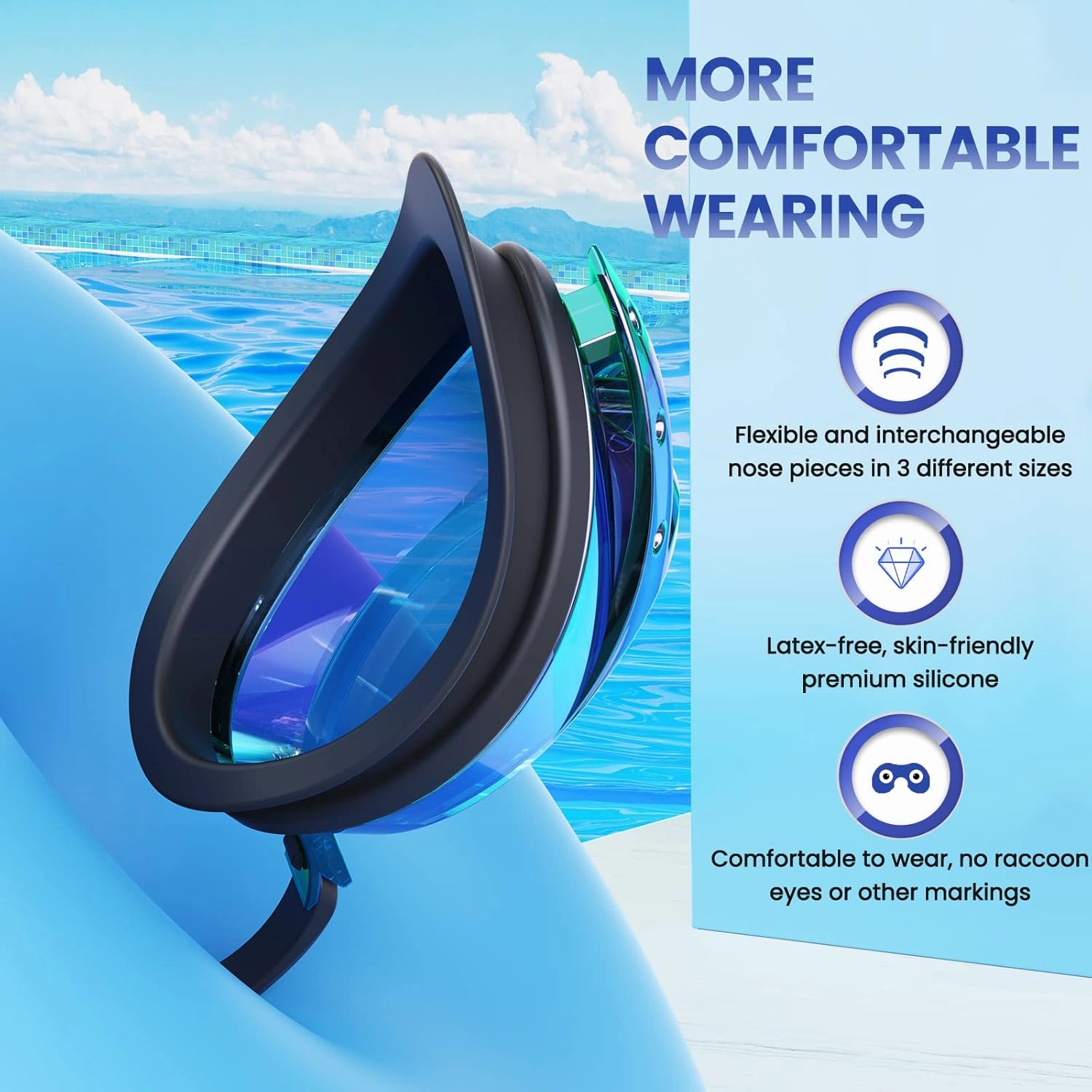 Swim Goggles, 2-Pack Anti Fog Swimming Goggles for Adult Youth Men Women