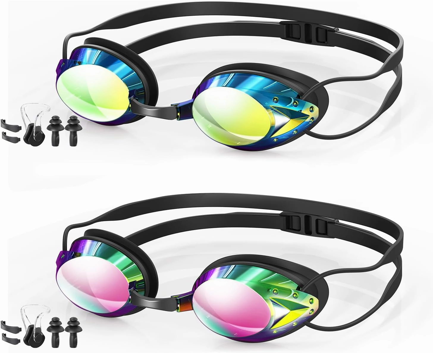 Swim Goggles, 2-Pack Anti Fog Swimming Goggles for Adult Youth Men Women
