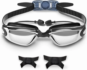 Swim Goggles, Anti-Fog Anti-UV No Leaking Swimming Goggles Adjustable Clear Vision Swimming Goggles for Women Men