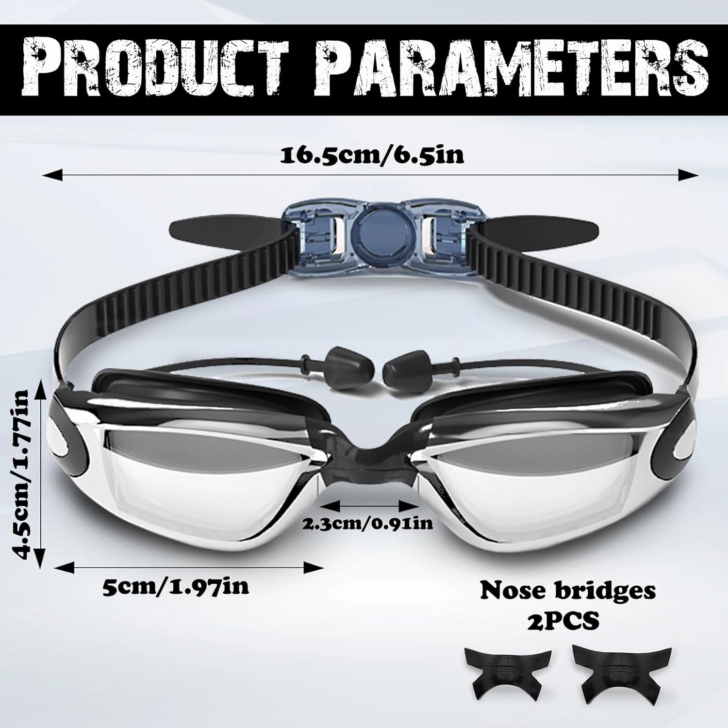 Swim Goggles, Anti-Fog Anti-UV No Leaking Swimming Goggles Adjustable Clear Vision Swimming Goggles for Women Men