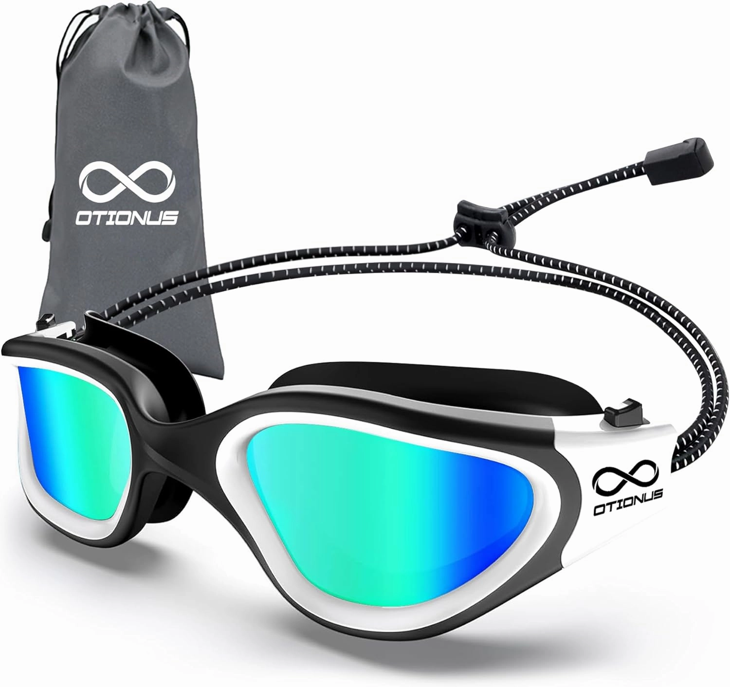 Swim Goggles, Polarized Adult Swimming Goggles Bungee Strap No Hair Pulling Anti-fog Pool Goggles for Men Women