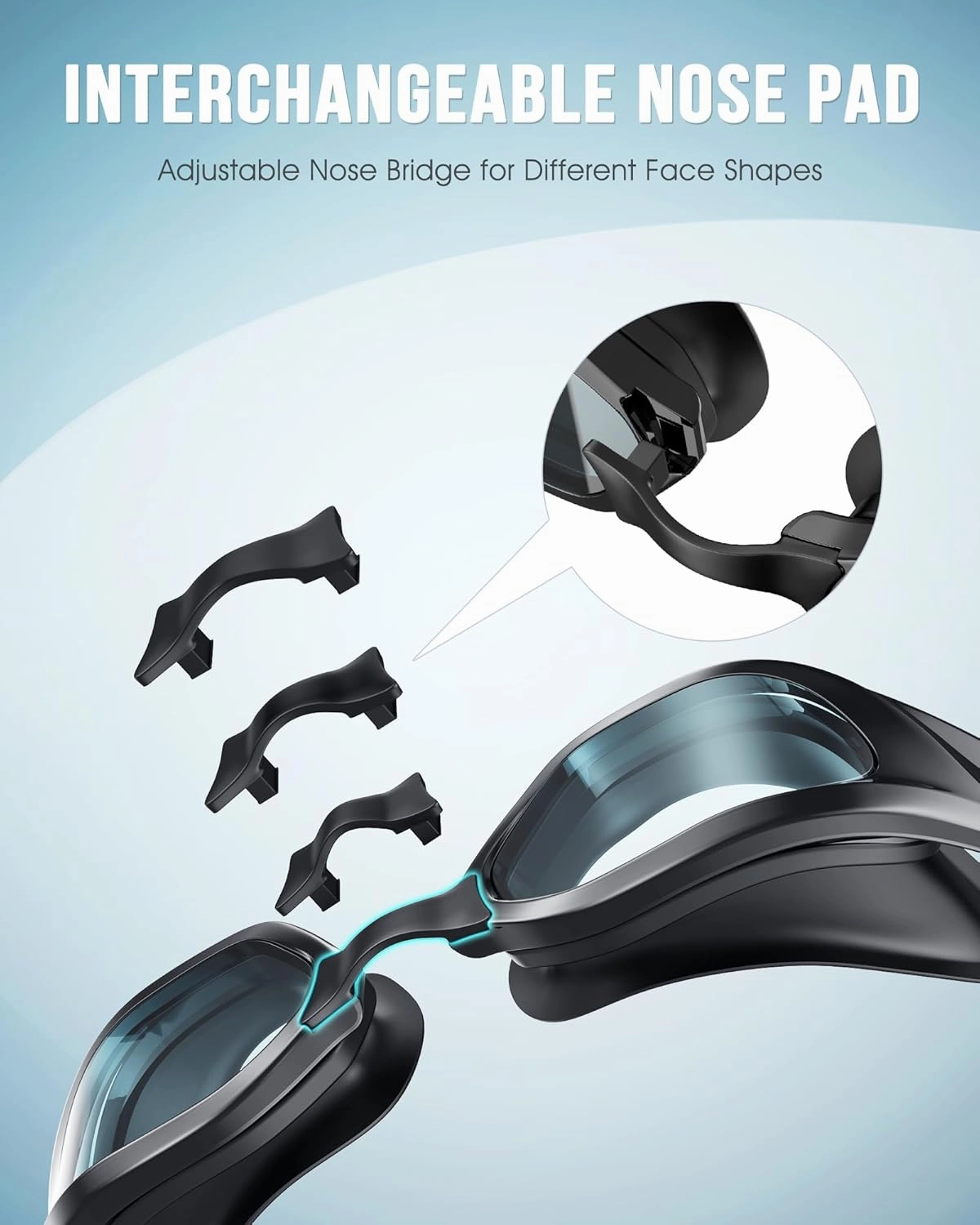 Swim Goggles, Unisex Adult Swimming Goggles Upgraded Anti Fog Anti UV No Leakage Wide View for Men Women Youth