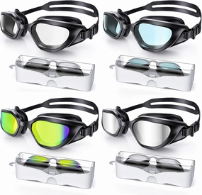 Swim Goggles, Unisex Adult Swimming Goggles Upgraded Anti Fog Anti UV No Leakage Wide View for Men Women Youth