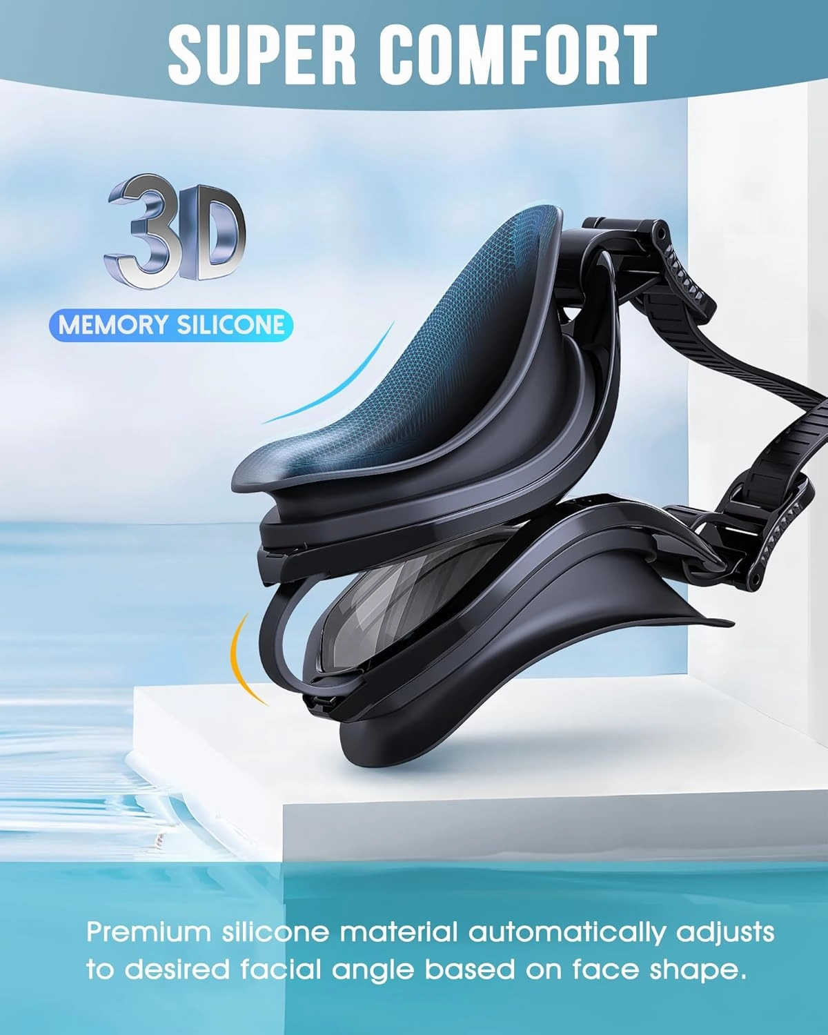 Swim Goggles, Unisex Adult Swimming Goggles Upgraded Anti Fog Anti UV No Leakage Wide View for Men Women Youth