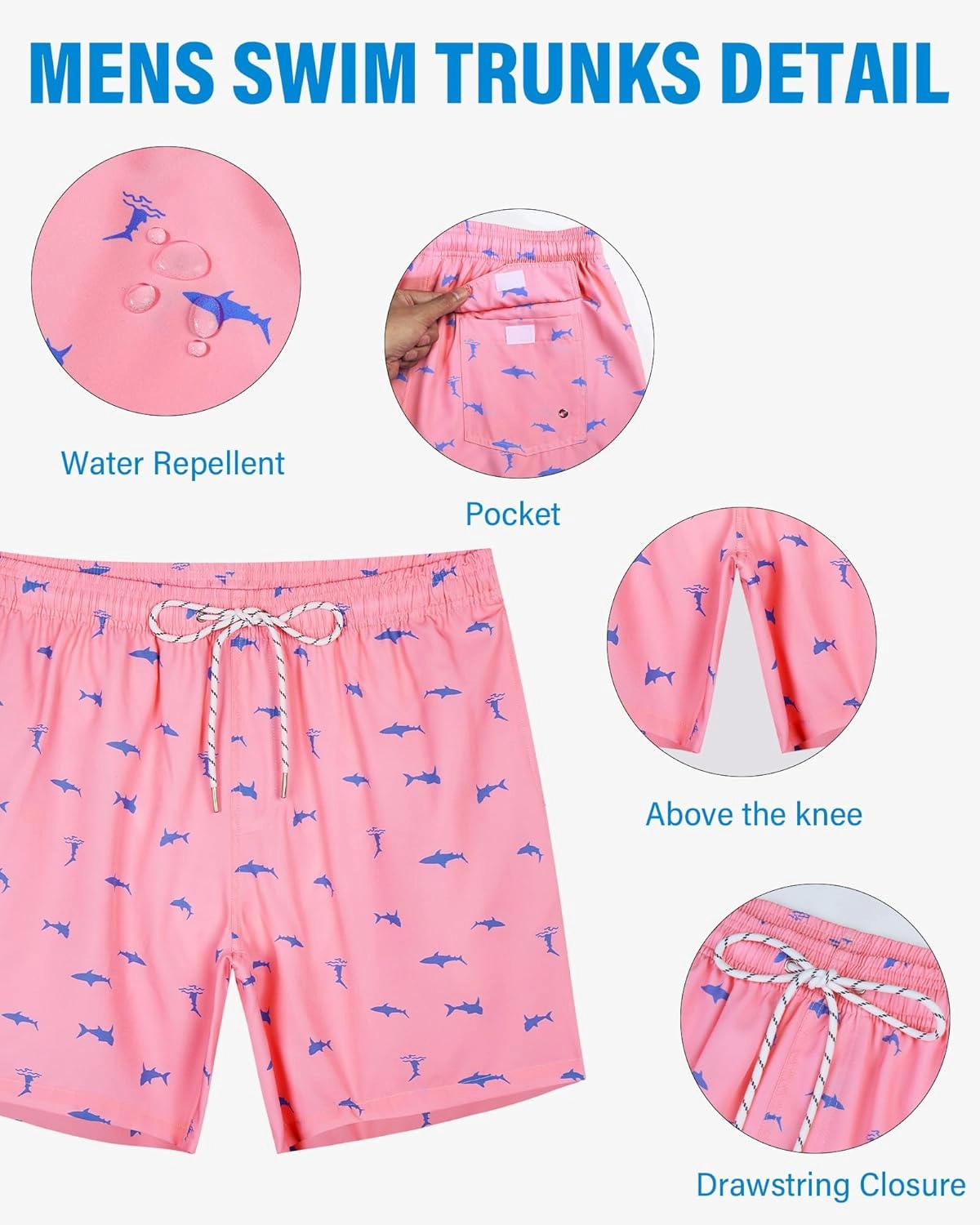Swim Trunks Mens 7 Inch Bathing Suit with Mesh Liner Men's Stretch Swimwear Quick Dry Swimsuit Beach Shorts