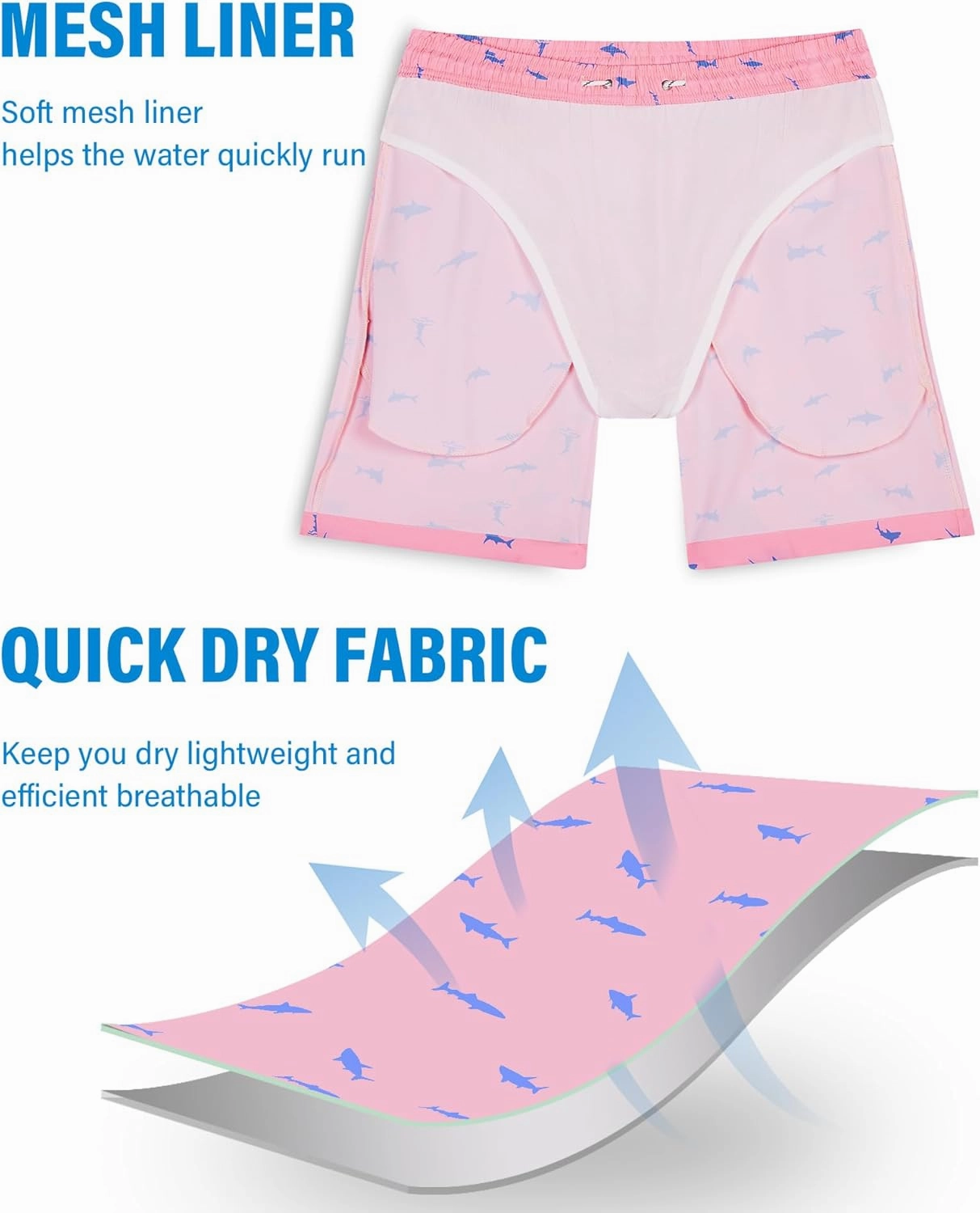 Swim Trunks Mens 7 Inch Bathing Suit with Mesh Liner Men's Stretch Swimwear Quick Dry Swimsuit Beach Shorts