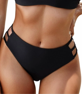Tainehs Women's Mid Waist Bikini Bottom Strappy Cheey Bathing Suit Bottoms Swimsuit Bottom
