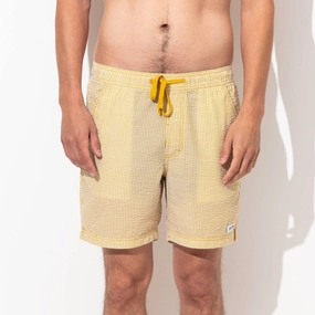 Tallows Elastic Boardshort In Dark Mustard