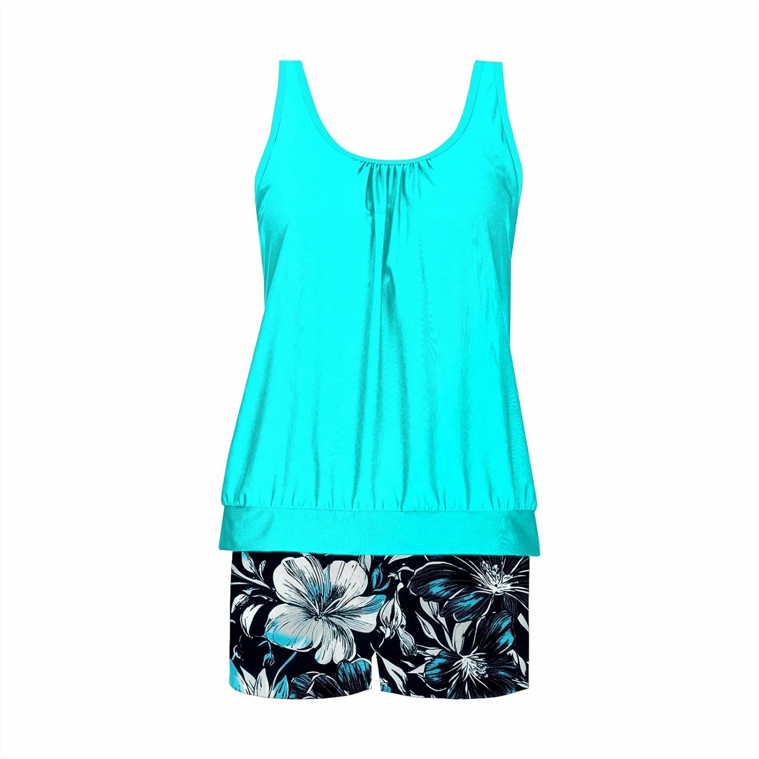 Tankini Swimsuits for Women Two Piece Bathing Suits Summer Bikini Swim Tank Top with Graphic Boyshorts Swimwear Sets