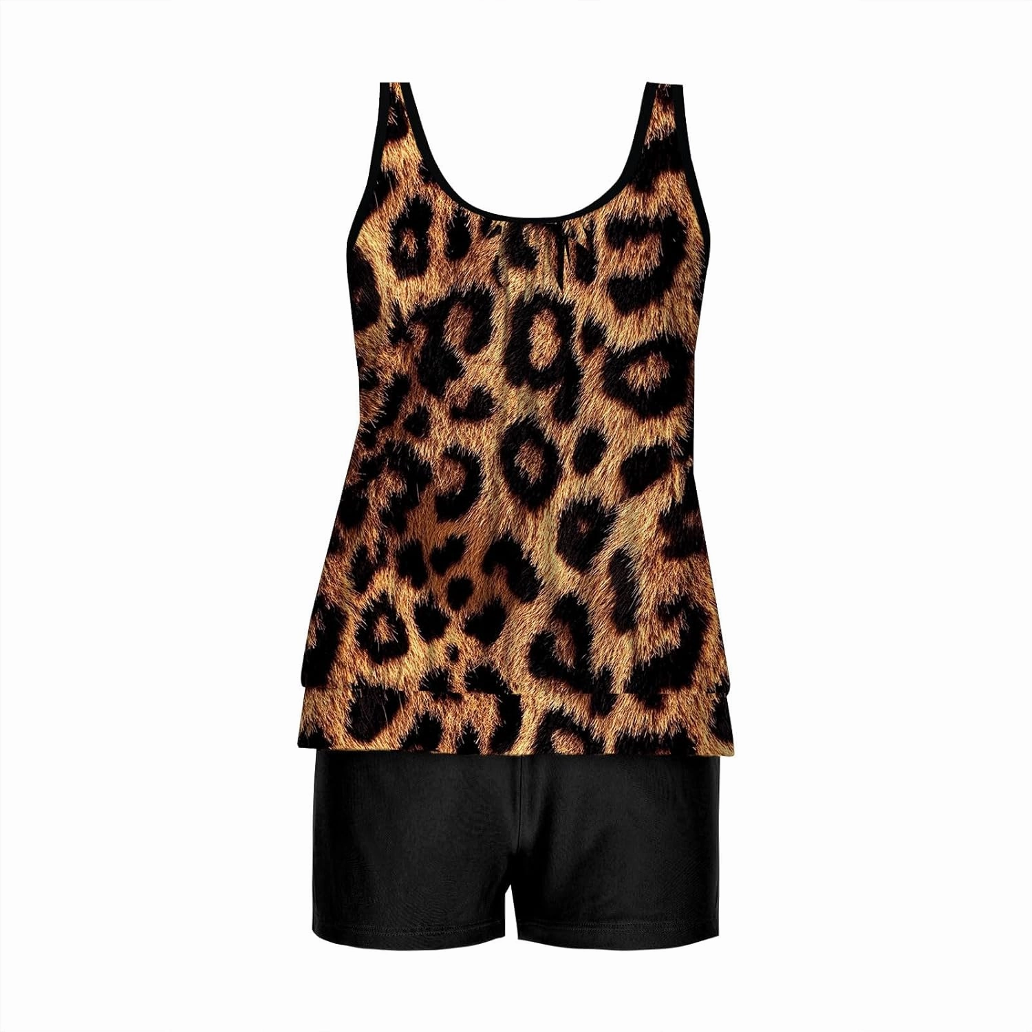 Tankini Swimsuits for Women Two Piece Bathing Suits Summer Bikini Swim Tank Top with Graphic Boyshorts Swimwear Sets