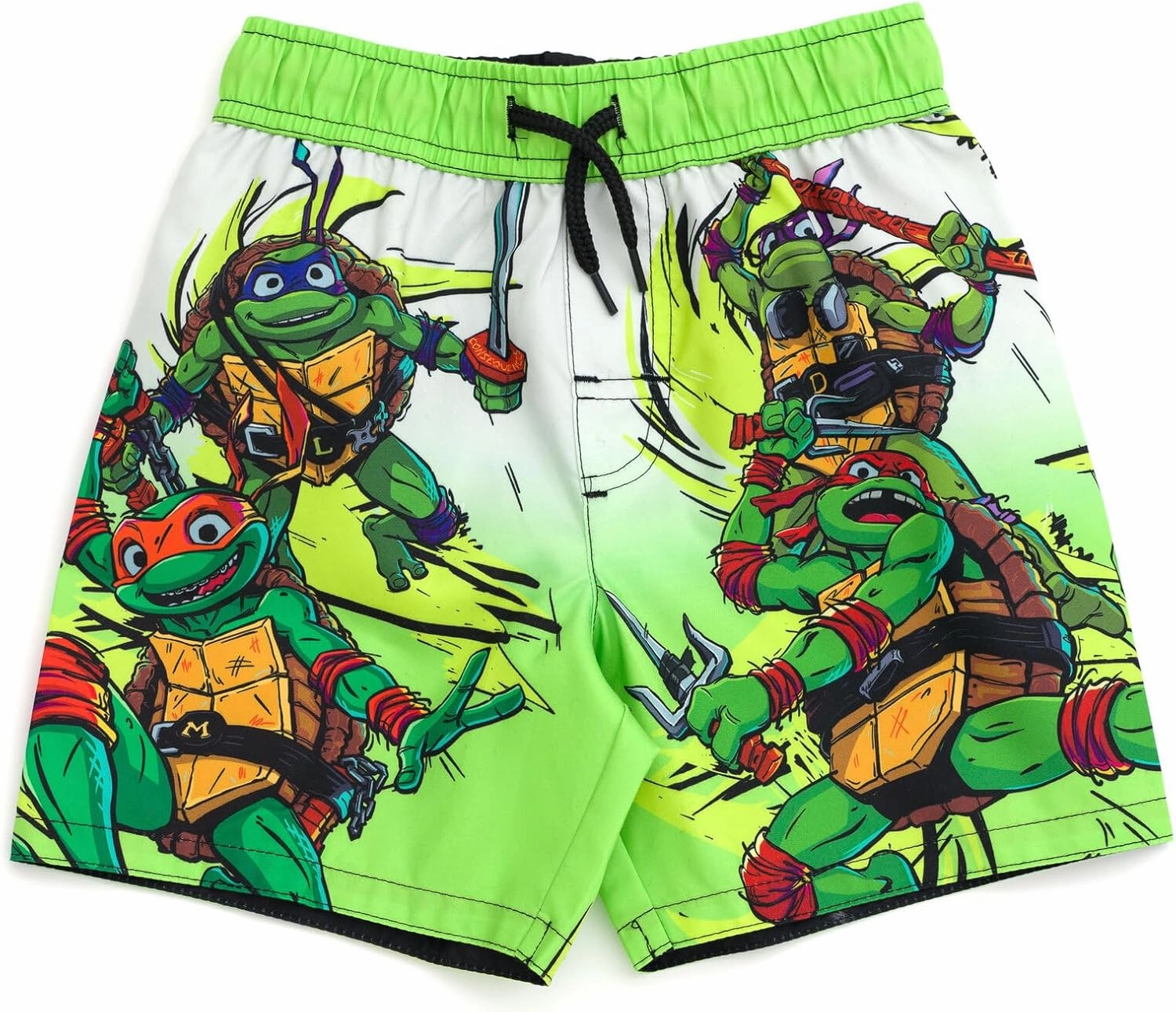 Teenage Mutant Ninja Turtles UPF 50  Pullover Rash Guard and Swim Trunks Outfit Set Toddler to Big Kid Sizes (3T - 8)