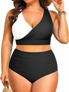 Tempt Me Plus Size High Waisted Bikini - Women Two Piece Swimsuit Tummy Control Bathing Suit 2025 Swimwear