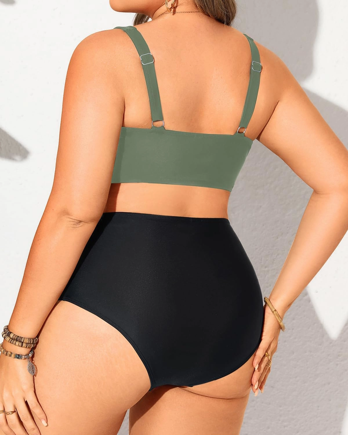 Tempt Me Plus Size Two Piece Bikini - Women High Waisted Swimsuits Bathing Suit Swimwear