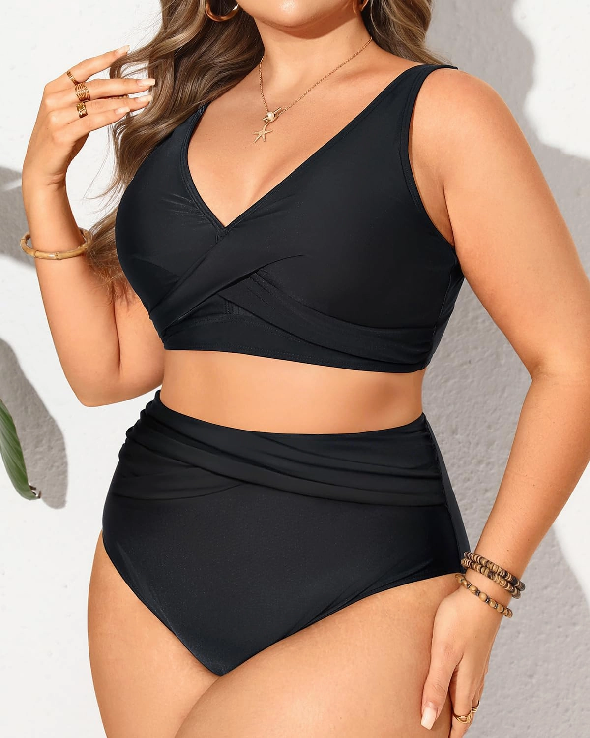 Tempt Me Plus Size Two Piece Bikini - Women High Waisted Swimsuits Bathing Suit Swimwear