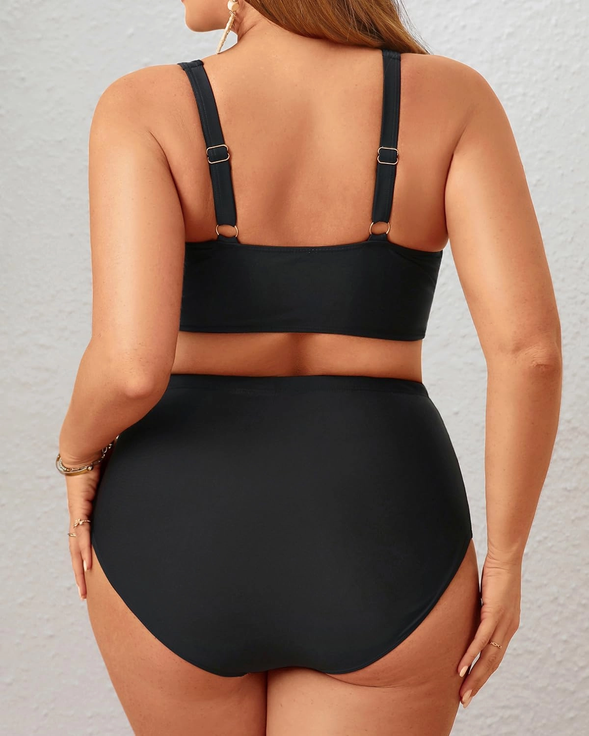 Tempt Me Plus Size Two Piece Swimsuit - High Waisted Bikini Set Tummy Control Bathing Suits for Women