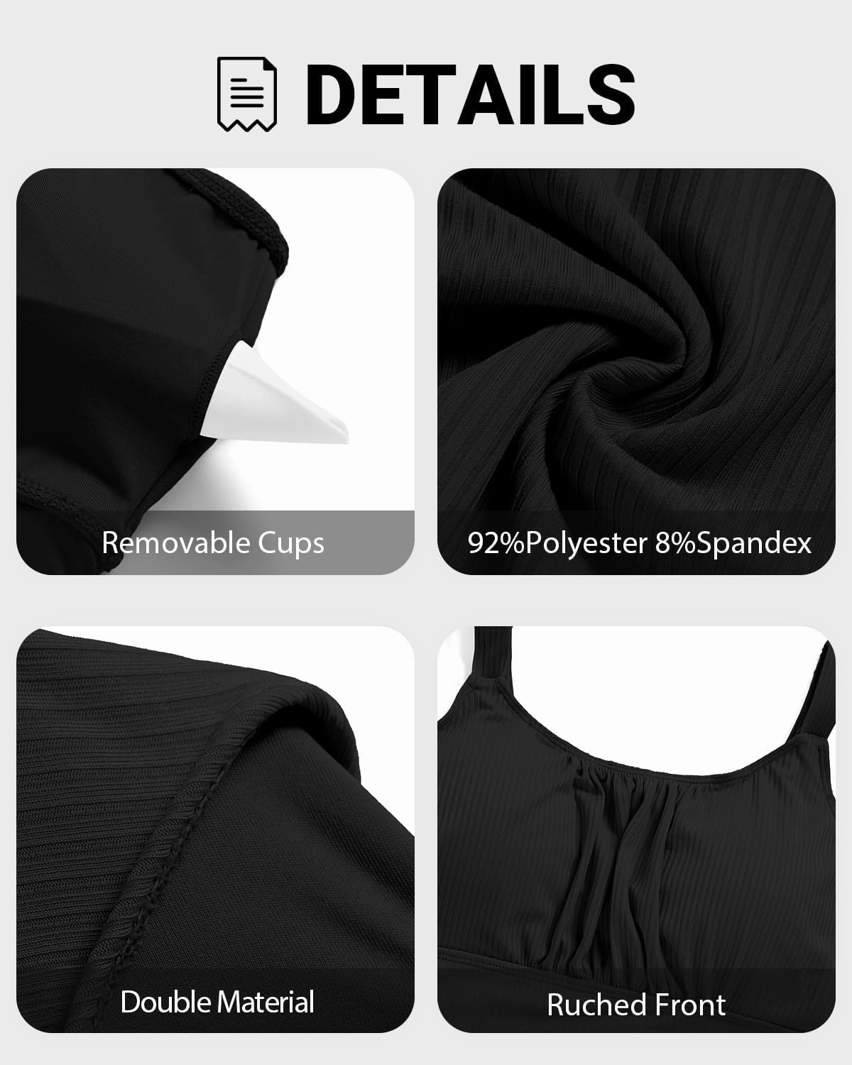 Tempt Me Plus Size Two Piece Swimsuit - Ribbed High Waisted Bikini Sets for Women Tummy Control Bathing Suits 2025 Swimwear