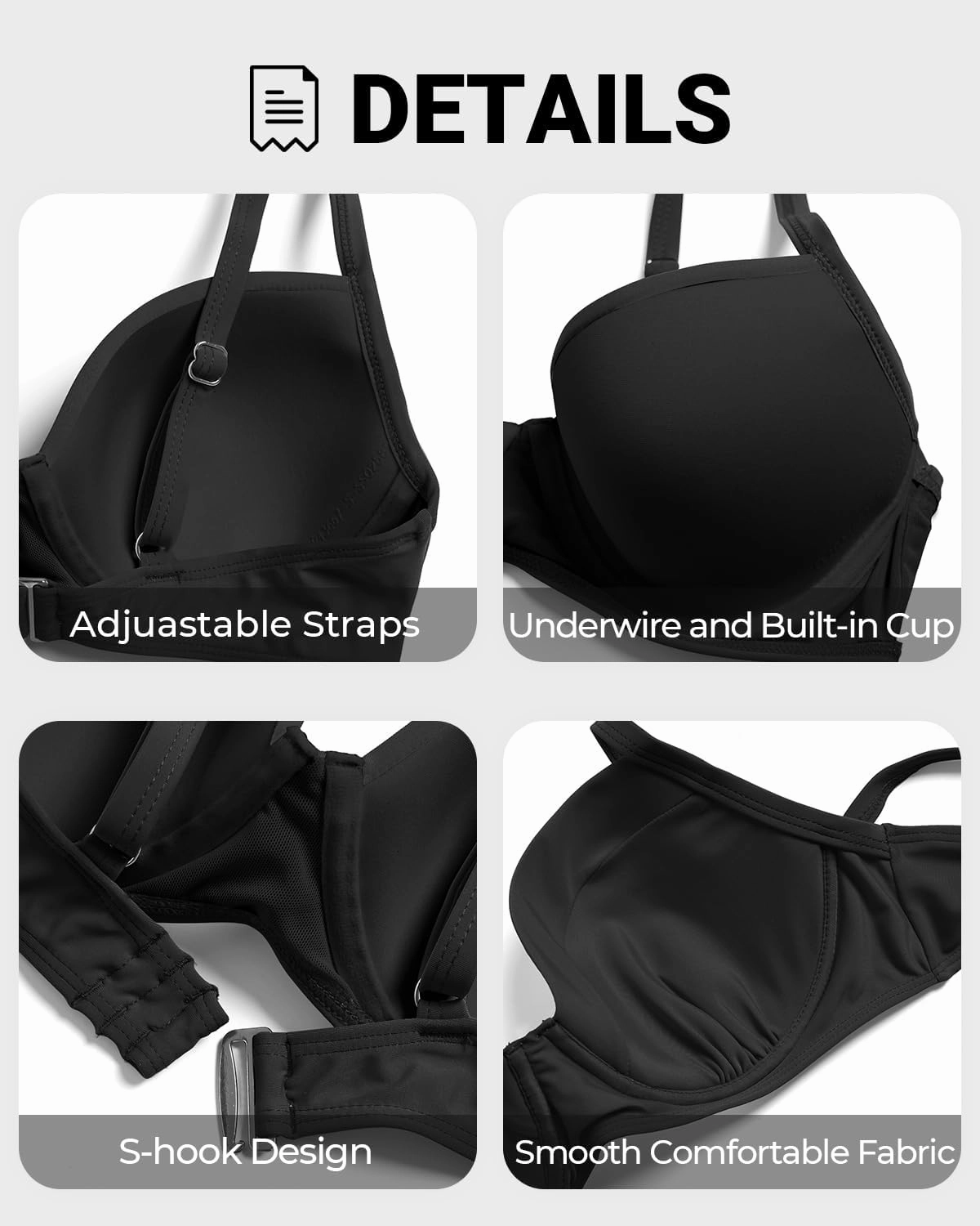 Tempt Me Underwire Push Up Bikini Top - Women Swimsuit Tops Bathing Suit Bra Top Only