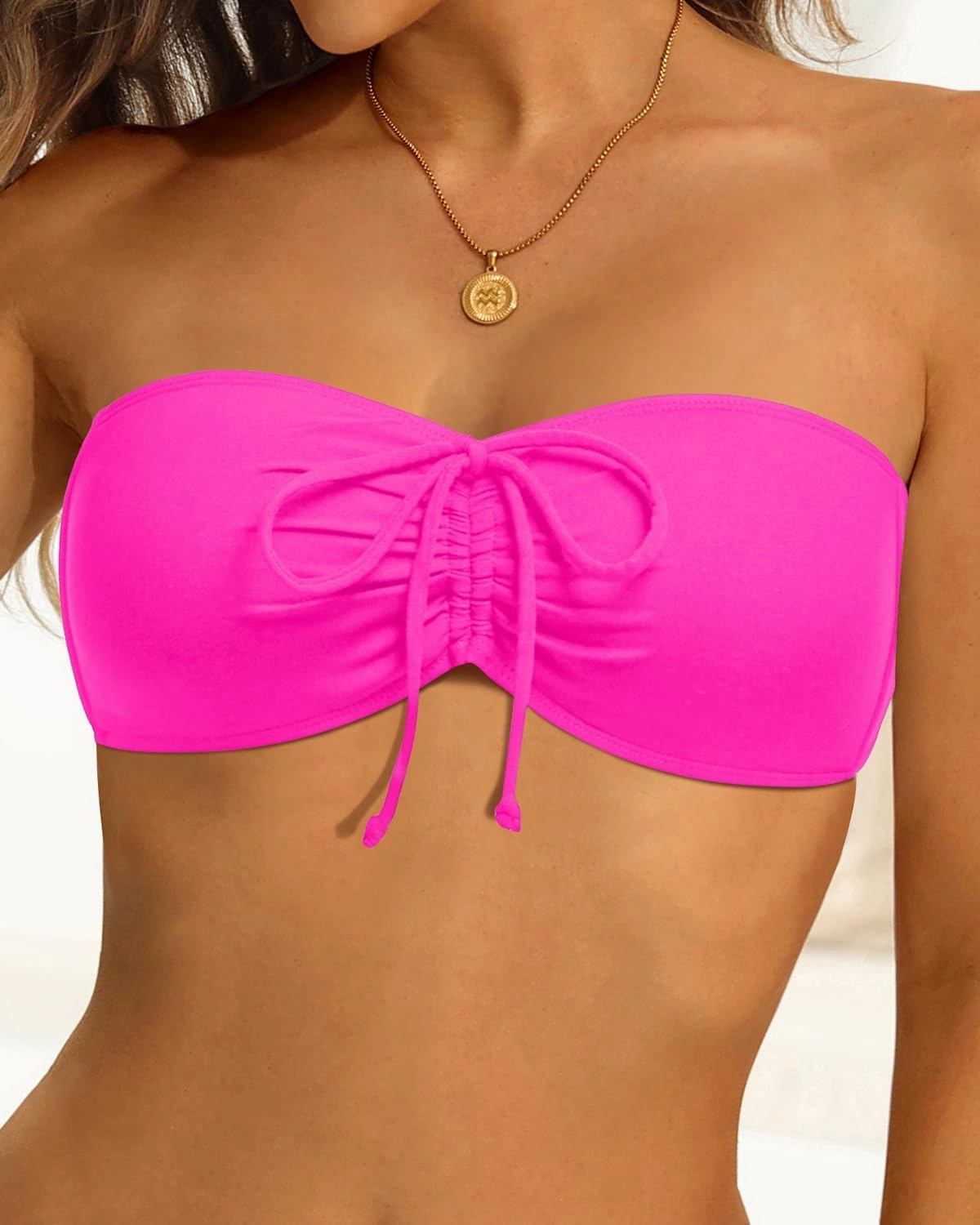 Tempt Me Women Bandeau Bikini Top Strapless Swim Tops Tube Halter Swimsuit Top Only
