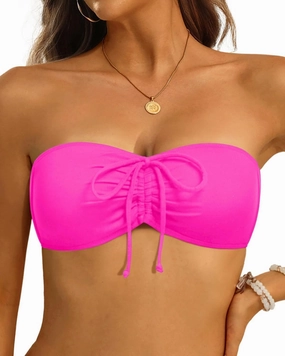 Tempt Me Women Bandeau Bikini Top Strapless Swim Tops Tube Halter Swimsuit Top Only