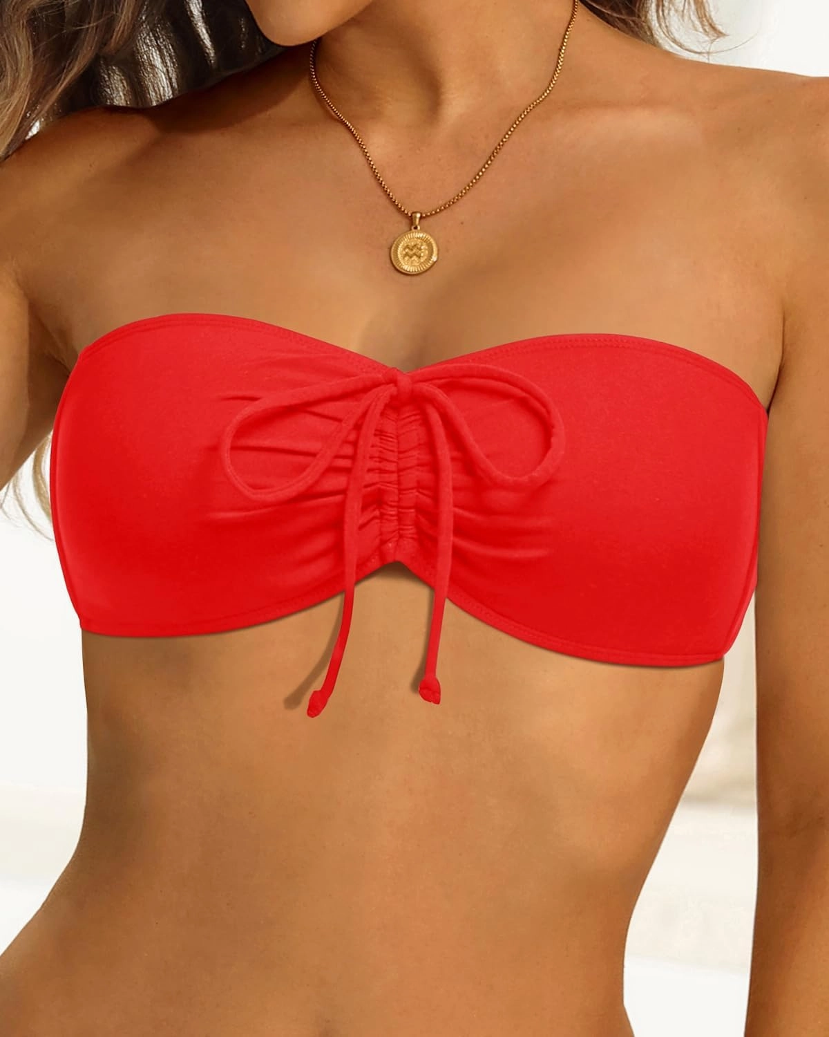 Tempt Me Women Bandeau Bikini Top Strapless Swim Tops Tube Halter Swimsuit Top Only