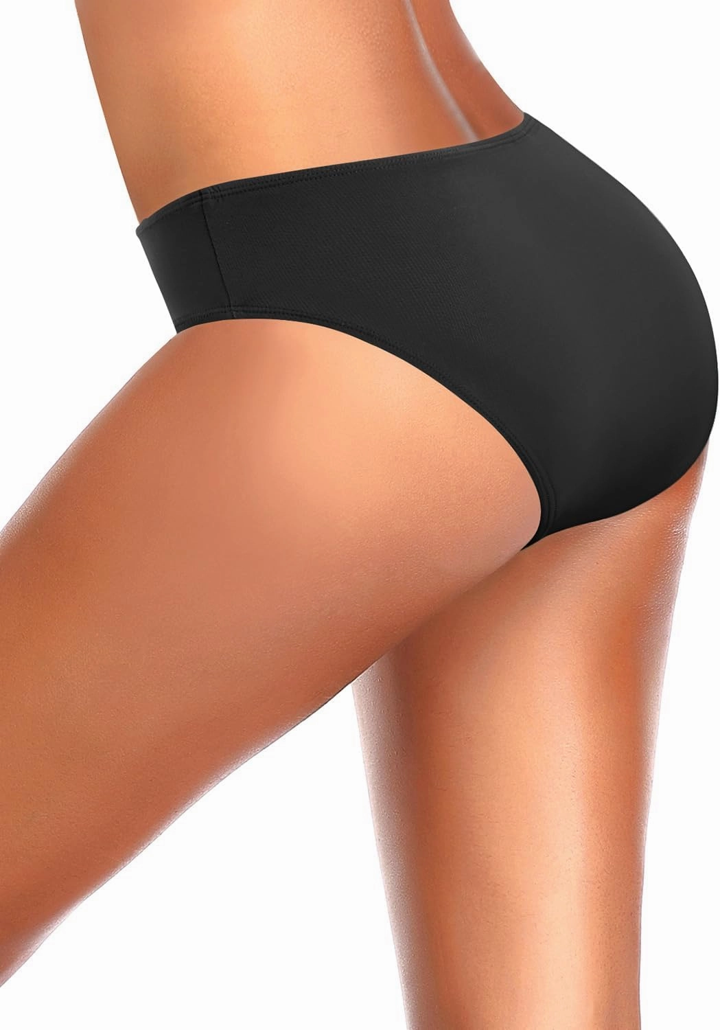 Tempt Me Women Bikini Bottoms Mid Waist Bathing Suit Swimsuit Ruched Swim Bottom