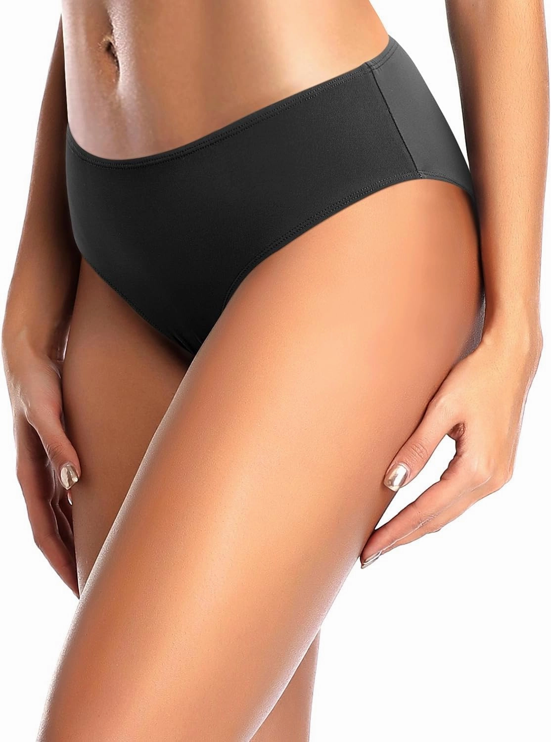 Tempt Me Women Bikini Bottoms Mid Waist Bathing Suit Swimsuit Ruched Swim Bottom