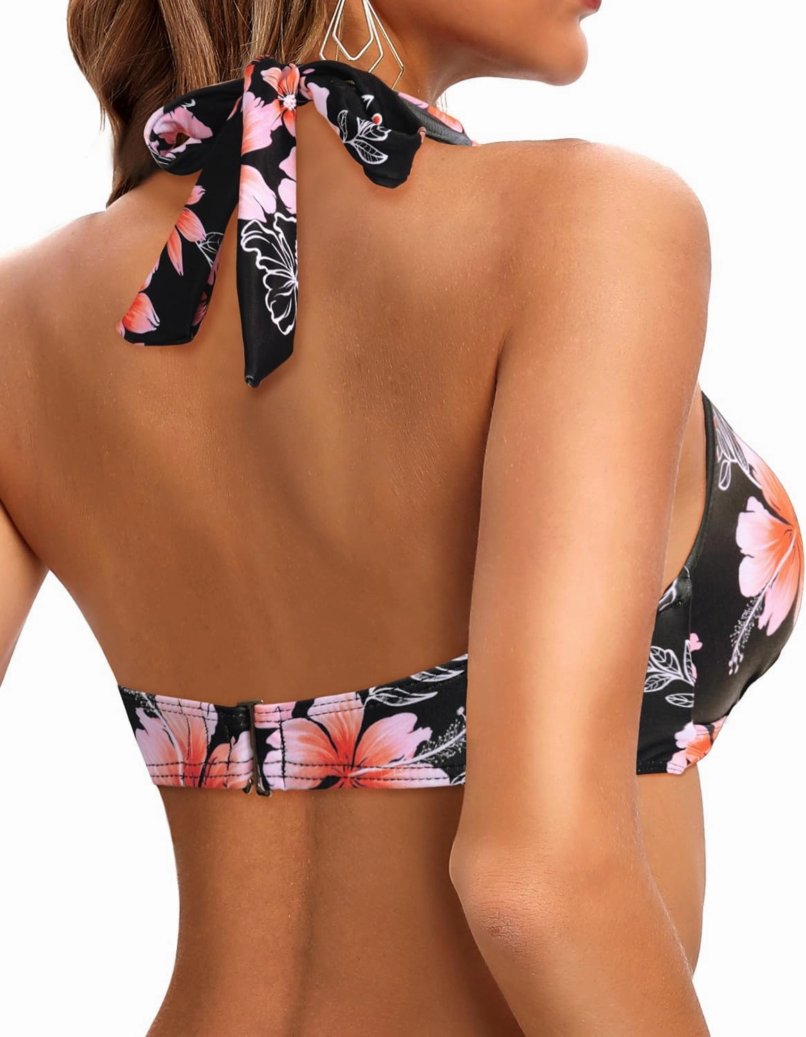 Tempt Me Women Halter Bikini Top Padded Swimsuit Top V Neck Bathing Suit Tops Only