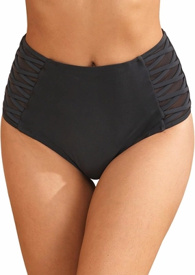 Tempt Me Women High Waisted Bikini Bottom - Tummy Control Swimsuit Full Coverage Bathing Suit Side Mesh Swim Bottom 2025