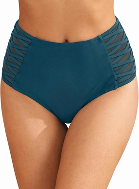 Tempt Me Women High Waisted Bikini Bottom - Tummy Control Swimsuit Full Coverage Bathing Suit Side Mesh Swim Bottom 2025