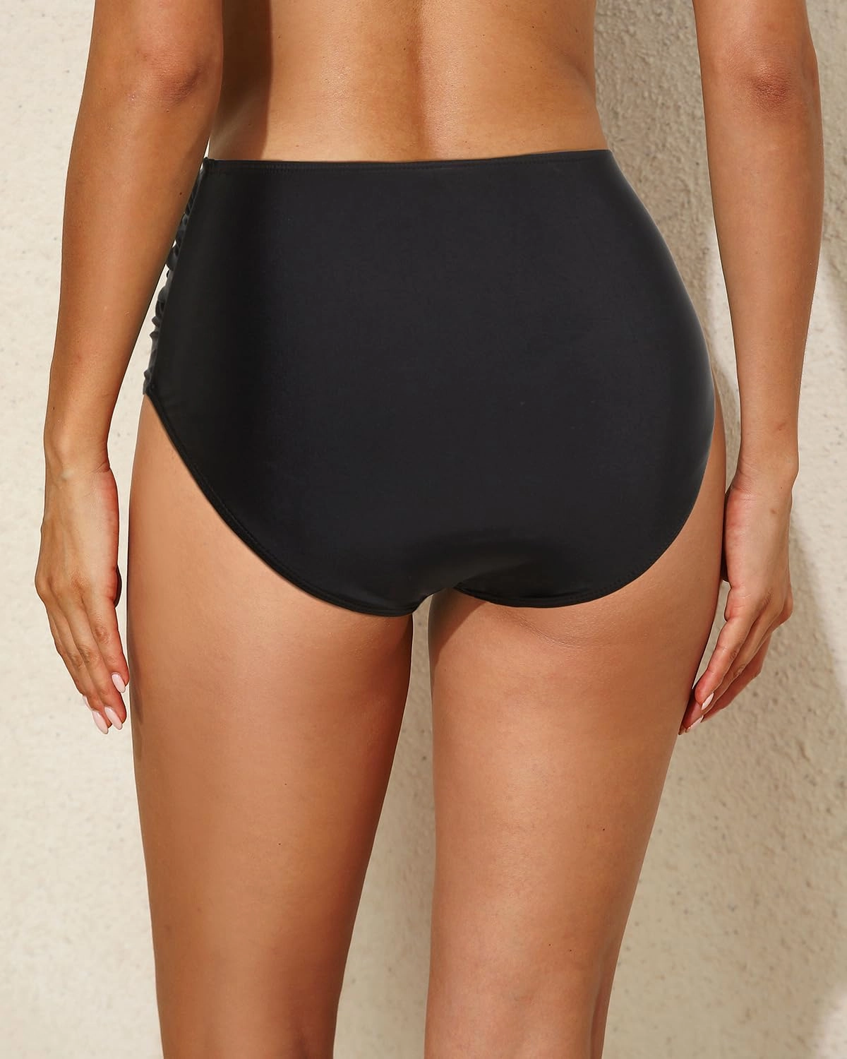 Tempt Me Women High Waisted Bikini Bottom Retro Ruched Swim Bottom Shirred Tankinis Brief
