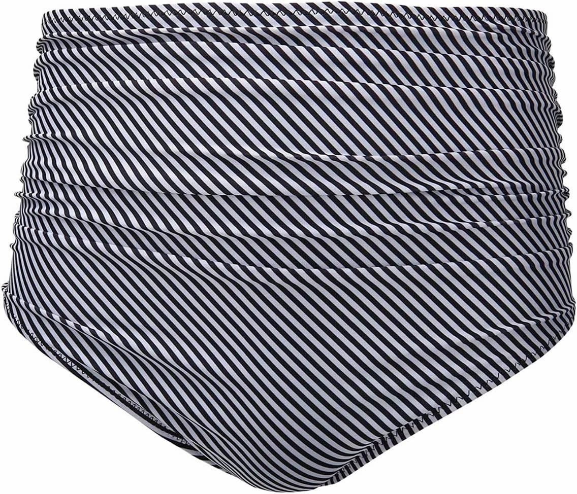 Tempt Me Women High Waisted Bikini Bottom Retro Ruched Swim Bottom Shirred Tankinis Brief