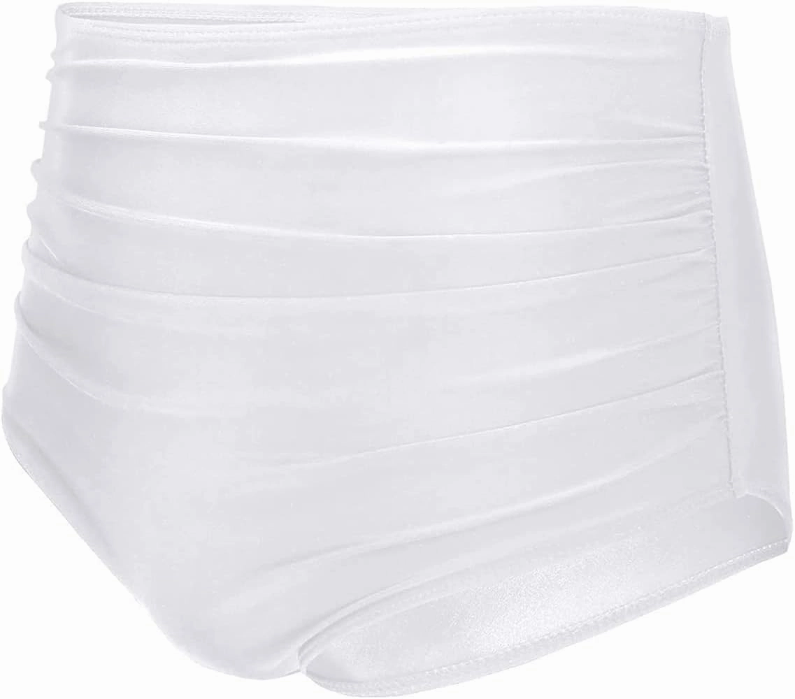 Tempt Me Women High Waisted Bikini Bottom Retro Ruched Swim Bottom Shirred Tankinis Brief