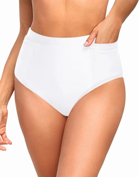 Tempt Me Women High Waisted Bikini Bottoms - Tummy Control Bathing Suit Swim Bottoms with Pockets 2025