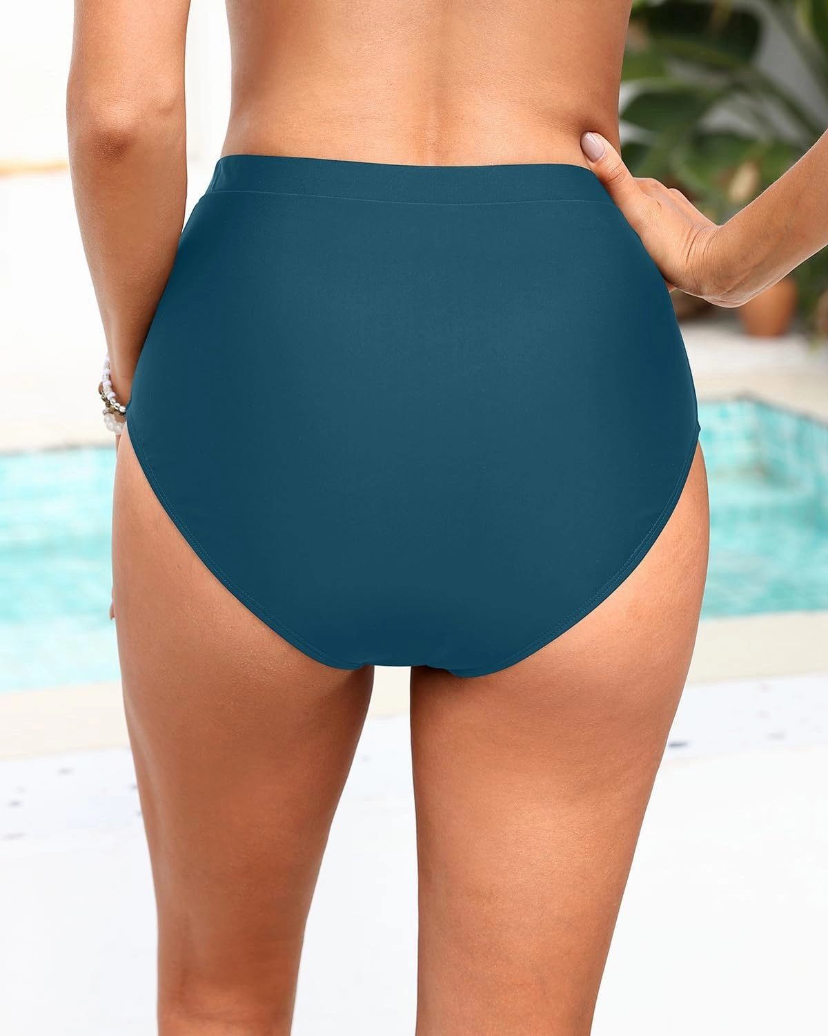 Tempt Me Women High Waisted Bikini Bottoms - Tummy Control Bathing Suit Swim Bottoms with Pockets 2025